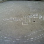 Circle prayers left in evidence at the bandstand